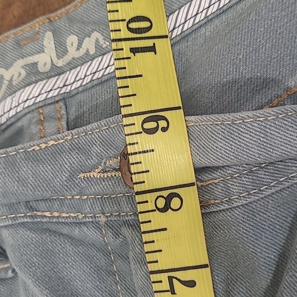 Boden Crop Pants Women's sz 10R Grey/Blue Rolled Hem Capri Pants - Picture 9 of 10